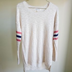 Pink Rose Cream, Pink, Navy Sweater Size Medium